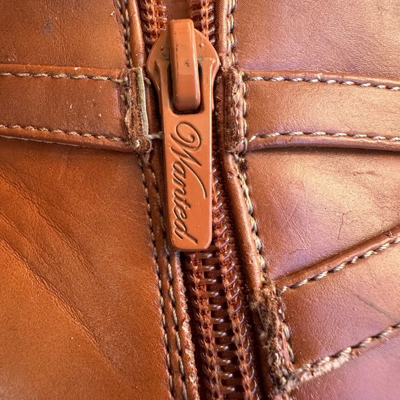 Wanted Women' 7.5 Brown & Gold Decor Zip Closure Synthetic Leather Ankle Boots - Picture 9 of 15